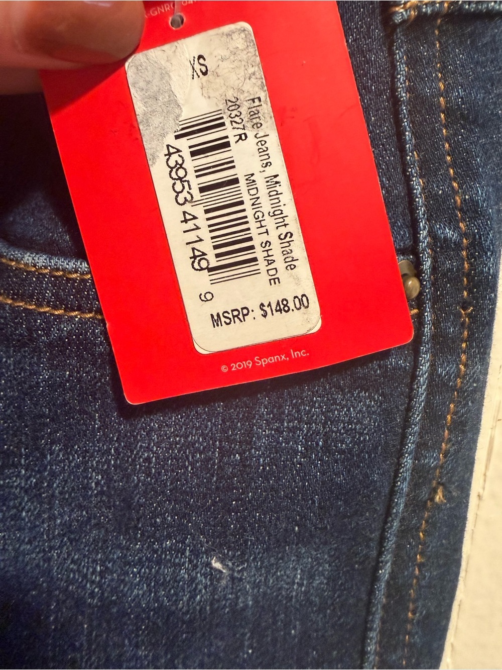 SPANX Flare Jeans Midnight Shade Dark Wash Size XS NWT $148 - Picture 4 of 7